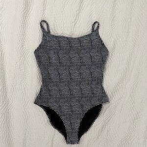 Aerie Black and White Polka Dot Swimsuit
